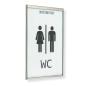 Preview: Tuerschild Vitrum G aus Glas und Edelstahl 150 105 mm